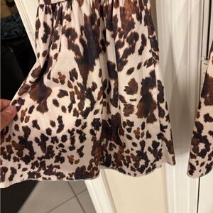 TODDLER GIRLS FAUX SUEDE COW PRINT FLARE PANTS